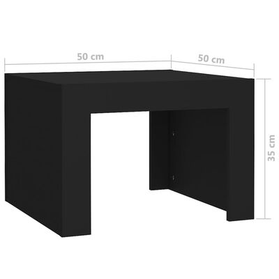 vidaXL kohvilaud, must, 50x50x35 cm, puitlaastplaat