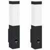 vidaXL V&auml;line seinalamp 2 pcs Must 10.5 x 6 x 33 cm