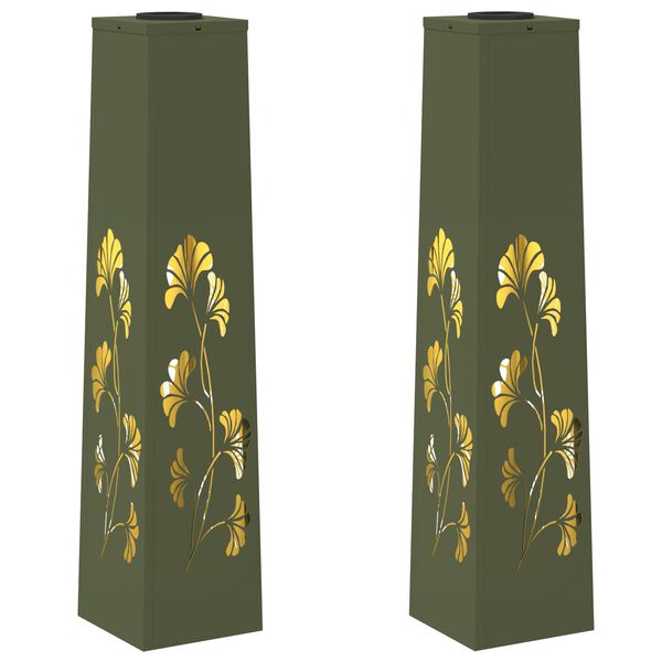 vidaXL P&auml;ikese LED k&auml;igutee tuli 2 pcs K&uuml;pset roheline