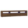 vidaXL telerialus LED-tuledega, pruun tamm, 195x35x40 cm