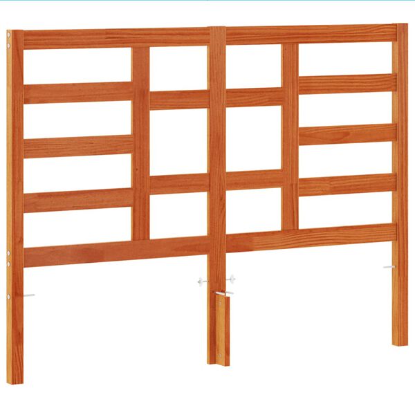 vidaXL voodipeats, vahapruun, 135 cm, männipuit