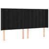 vidaXL voodipeats servadega, must, 203x16x118/128 cm, samet