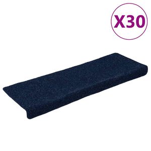 vidaXL isekleepuvad trepimatid, 30 tk, 65 x 21 x 4 cm, tumesinised, ristk&uuml;likukujulise servaga