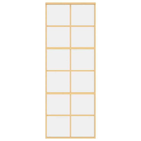 vidaXL liuguks, kuldne, 76x205 cm, läbipaistev ESG-klaas ja alumiinium