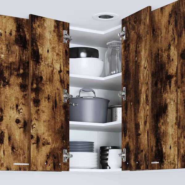 vidaXL Seinakapp Suitsutatud tamm ja valge 57 x 57 x 80 cm Tehispuit