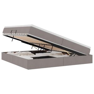 vidaXL Voodi hoiukohaga ja madratsiga Pruunikashall 200 x 200 cm