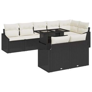 vidaXL Aia Diivanikomplekt padjaga ladustamisega 9 pcs Must ja kreem