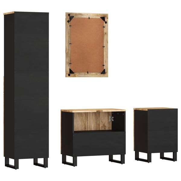 vidaXL 3-osaline vannitoamööbli komplekt, mangopuit