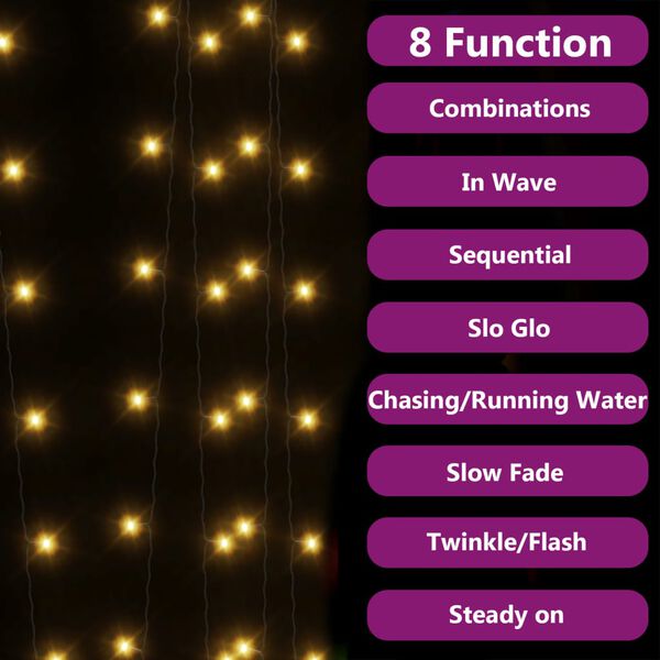 vidaXL p&auml;ikesetoitel tuled, 2 tk, 2x200 LEDi, soe valge, tuppa/&otilde;ue