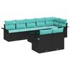 vidaXL Aia Diivanikomplekt padjaga 9 pcs Must pol&uuml;rotang