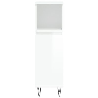 vidaXL 3-osaline vannitoamööbli komplekt, kõrgläikega valge, tehispuit