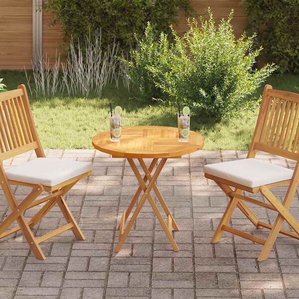 vidaXL lauaplaat, tiikpuu, &uuml;mmargune, 2,5 cm, 70 cm