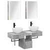 vidaXL Vannitoa kapikomplekt 5 pcs Betoonhall 43 x 11,5 x 60,5 cm