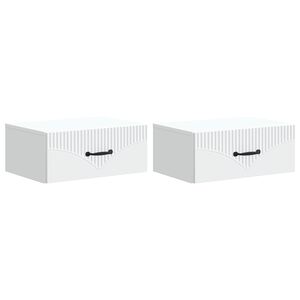 vidaXL Seinale kinnitatav &ouml;&ouml;tis sahtliga 2 pcs Valge 49 x 34,5 x 20 cm