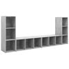 vidaXL telerikapid, 4 tk, betoonhall, 107x35x37 cm, puitlaastplaat