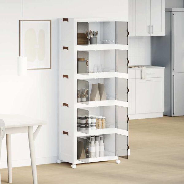 vidaXL virnastatav ratastega hoiukast 5-tasandiline 75 L 64x40x179 cm