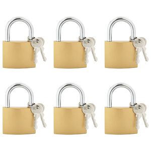 vidaXL U lukku koos v&otilde;tmetega 6 pcs Messing Raud