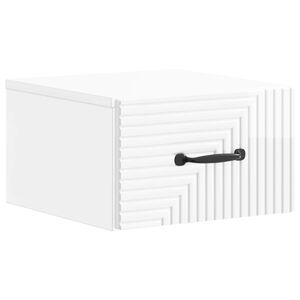 vidaXL Seinale kinnitatav &ouml;&ouml;tis K&otilde;rgl&auml;ikega valge 34,5 x 33 x 20 cm