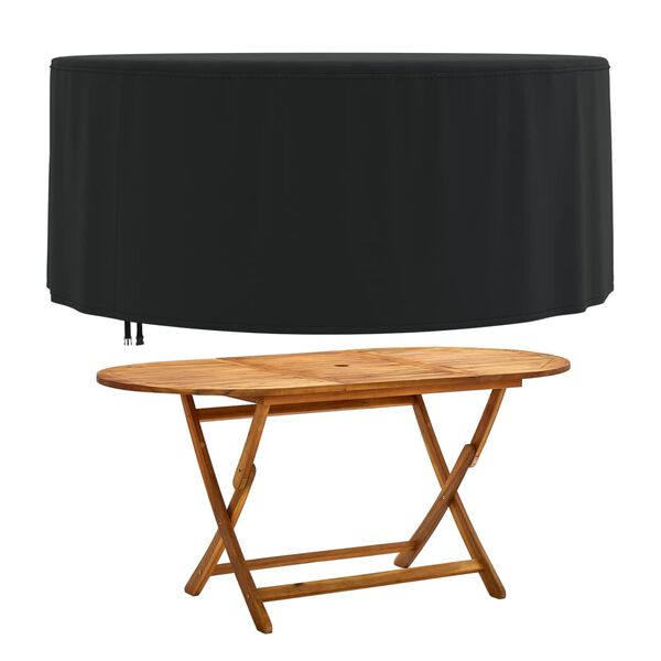 vidaXL aiamööbli kate, ümmargune, must, Ø182x71 cm, 420D Oxford