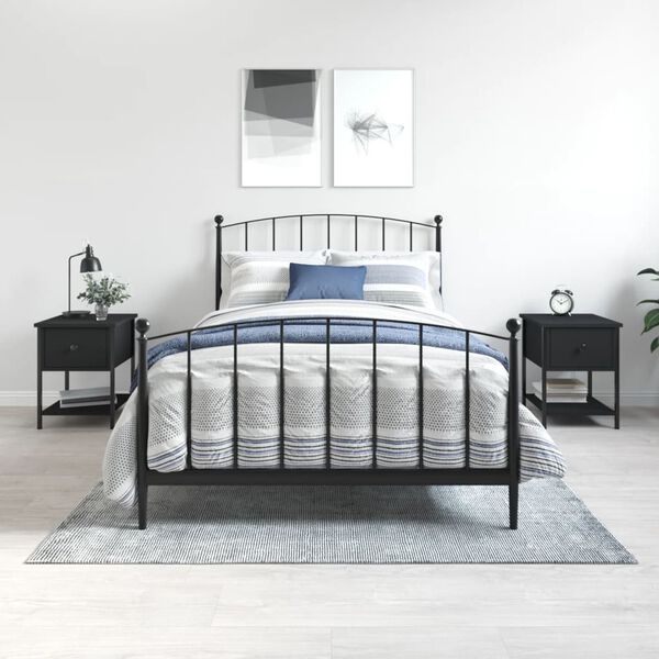 vidaXL &ouml;&ouml;kapid 2 tk, must, 34 x 35,5 x 45 cm, tehispuit