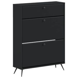vidaXL Kinga kapp BREDA 78 x 24 x 103 cm Tehispuit Must