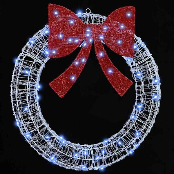 vidaXL K&uuml;&uuml;nlajalg koos 60 LED-iga K&uuml;lm valge 76 x 8.5 x 76 cm Akr&uuml;&uuml;l