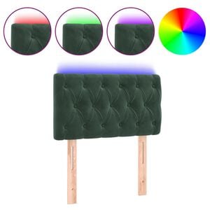 vidaXL LED-voodipeats, tumeroheline, 80x7x78/88 cm, samet