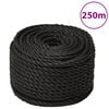 vidaXL t&ouml;&ouml;k&ouml;is, must, 12 mm, 250 m, pol&uuml;prop&uuml;leen