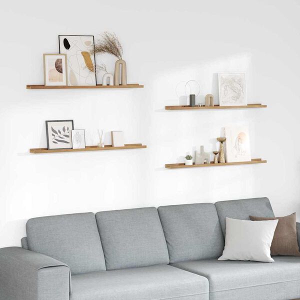 vidaXL Seinariiul riiuliga 4 pcs Pruun 100 x 9 x 3 cm Tehispuit