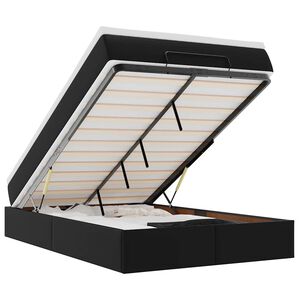 vidaXL Ottomani voodiraam madratsiga, must, 120x200cm, kunstnahk