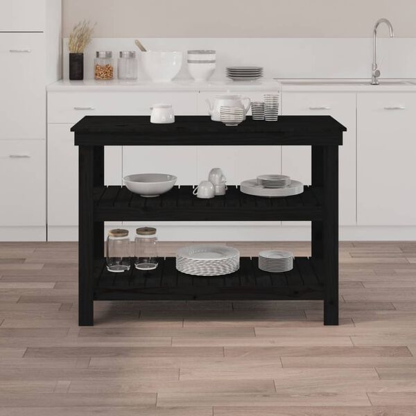 vidaXL t&ouml;&ouml;pink, must, 110,5 x 50 x 80 cm, m&auml;nnipuit