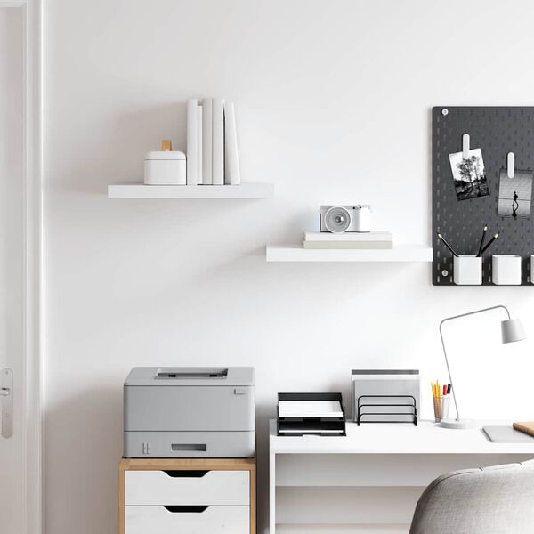 vidaXL seinariiulid, 2 tk, valge, 50 x 23 x 3,8 cm MDF