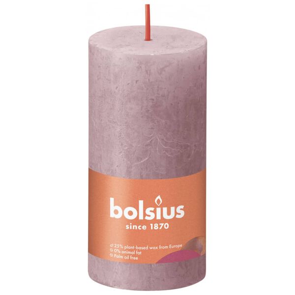 Bolsius sammasküünlad Shine 8 tk 100x50 mm vanaroosa