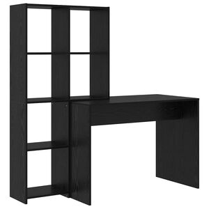 vidaXL Laud riiuliga Must tamm 138,5 x 55 x 143 cm Tehispuit