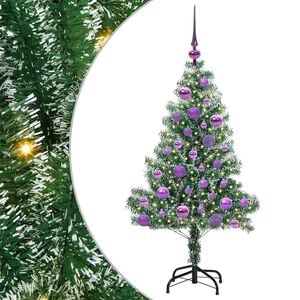 vidaXL Kunstlik j&otilde;ulupuu lumeja fluffiga koos LED-valgusega 120 cm