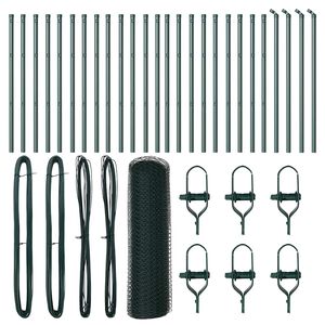 vidaXL Aiapost Roheline 50 x 0,4 m (25 mm v&otilde;rk) Terased ja PVC