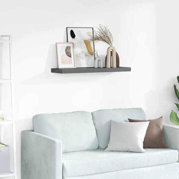 vidaXL pildiraami seinariiulid 2 tk, hall, 80 x 9 x 3 cm MDF