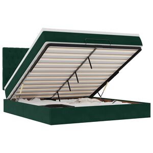 vidaXL ottomani voodi madratsitega, tumeroheline, 160x200 cm, samet