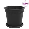 vidaXL Taimepotid 24 pcs Must &Oslash; 17 x 14 cm Plastmass