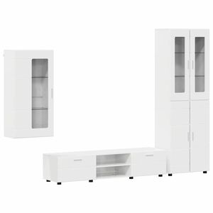 vidaXL Telerikapi komplekt FLORIN 3 pcs Kergelt l&auml;ikiv valge Tehispuit