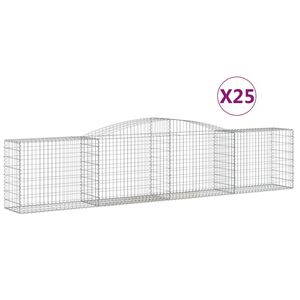 vidaXL kaarekujulised gabioonkorvid 25 tk, 400x50x80/100 cm, raud