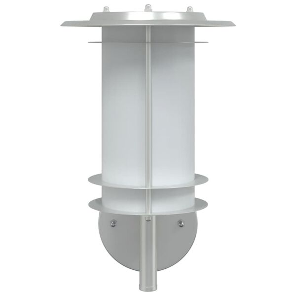 vidaXL õue seinavalgustid 2 tk, hõbedane, roostevaba teras