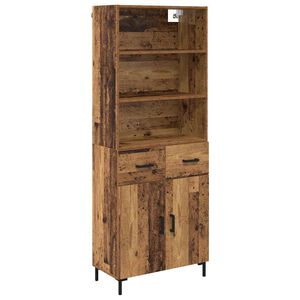 vidaXL K&otilde;rgushein sahtliga Vana puit 69,5 x 34 x 180 cm Tehispuit