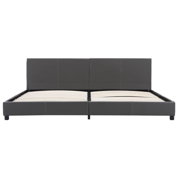 vidaXL voodiraam ilma madratsita, hall, kunstnahast, 180 x 200 cm