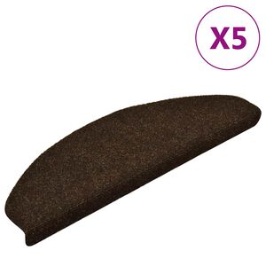 vidaXL isekleepuvad trepimatid 5 tk 65 x 21 x 4 cm pruunid poolringikujulised suured