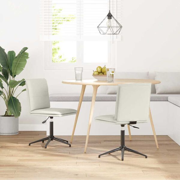 vidaXL söögitoolid 2 tk, kreemjas, samet