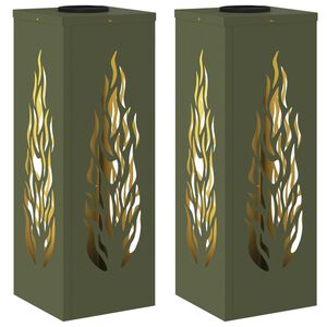 vidaXL P&auml;ikese LED k&auml;igutee tuli 2 pcs K&uuml;pset roheline