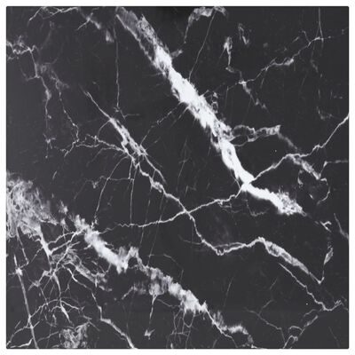 vidaXL lauaplaat, must 50x50 cm, 6 mm, karastatud klaas marmordisain