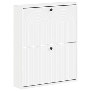 vidaXL Seinale kinnitatav jalan&otilde;ude kapp ALKMAAR 71 x 17 x 86 cm Valge