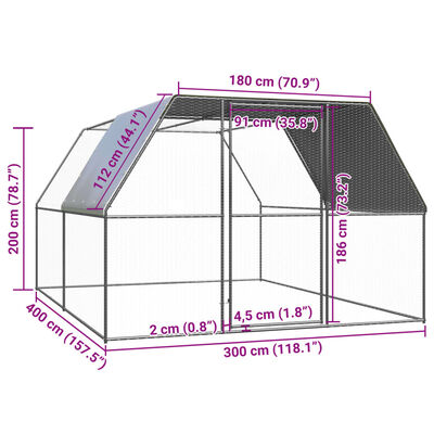 vidaXL kanapuur, 3 x 4 x 2 m, tsingitud teras